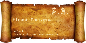 Pieber Marianna névjegykártya